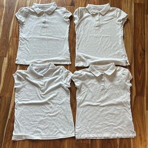 Size 10/12 - girls uniform shirt lot. Four short sleeve white